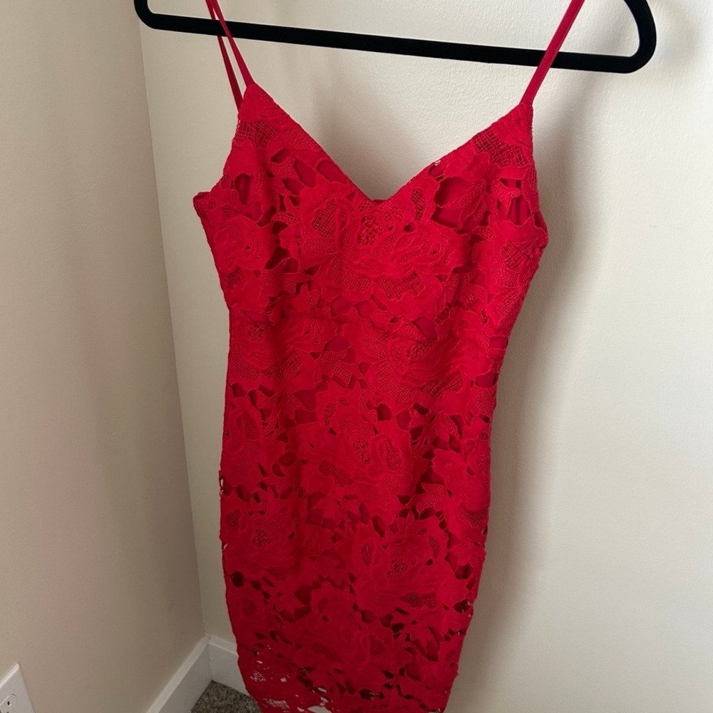 Boohoo Red Spaghetti Strap Slip Dress